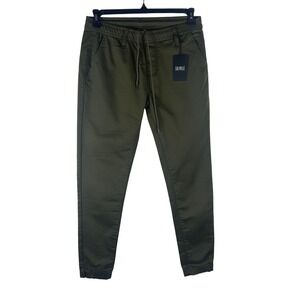 Caliville Mens Olive Green Slim Fit Jogger Pants Size Large Tapered Legs NWT